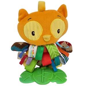 Taggies Whoo‎ Loves You Owl Rattle Baby Sensory Stuffed Animal Plush Toy 7"